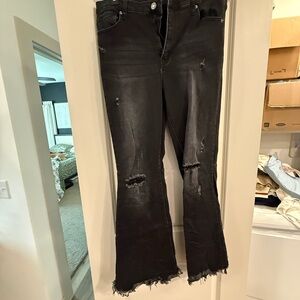 Distressed Black Women's Jeans
